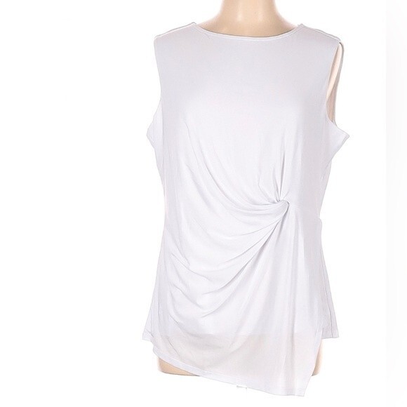 Kim Rogers white gathered side top size XL NWOT - Picture 1 of 7